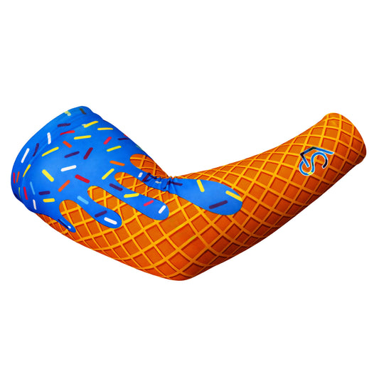 Blue Ice Cream Drip - Sports Compression Arm Sleeve - Slim Sizes Available